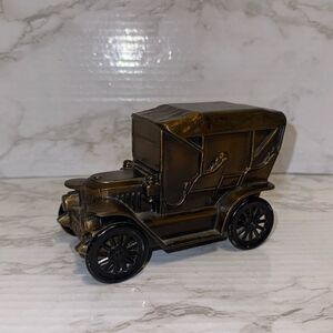Vintage 1970s Banthrico Chicago USA Brass Car Bank 1910 Stanley Steamer decor